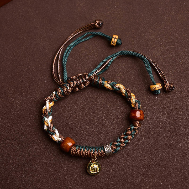 BWOOOH Tibetan Bone Beads Luck Rope Bracelet