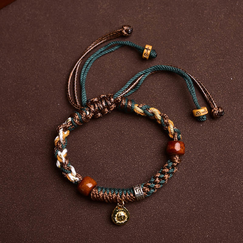 BWOOOH Tibetan Bone Beads Luck Rope Bracelet