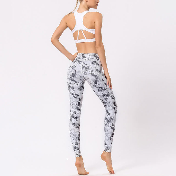 BWOOOH printed yoga leggings - Colorful Print Pants Sports Exercise Fit