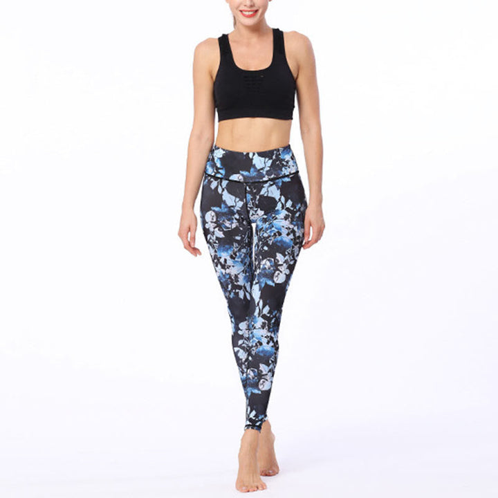 BWOOOH printed yoga leggings - Simple Leaves Print Sports Fitness Leggi