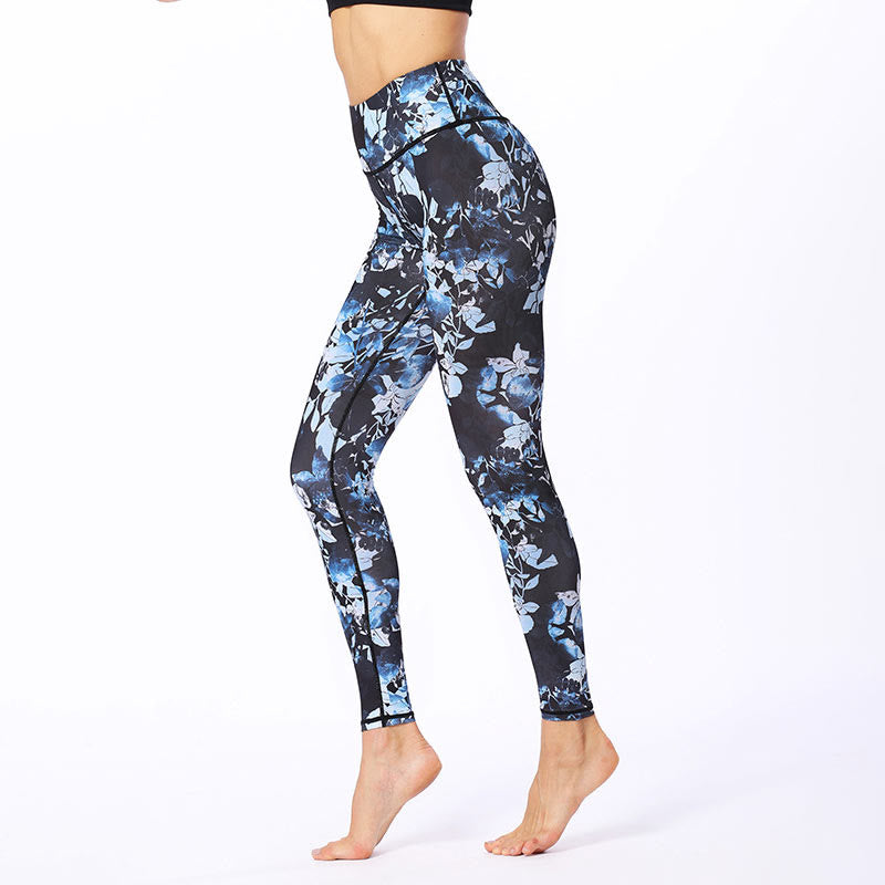 BWOOOH printed yoga leggings - Simple Leaves Print Sports Fitness Leggi