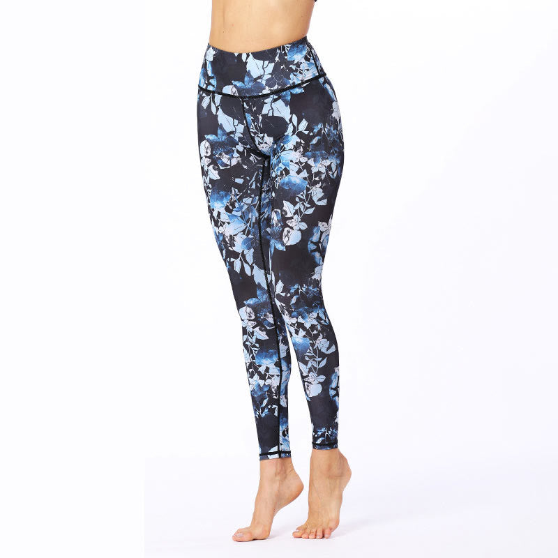 BWOOOH printed yoga leggings - Simple Leaves Print Sports Fitness Leggi