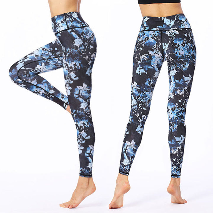 BWOOOH printed yoga leggings - Simple Leaves Print Sports Fitness Leggi