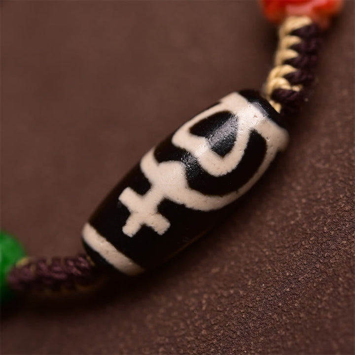 BWOOOH Handmade Tibetan Dzi Bead Wealth Braided Rope Bracelet