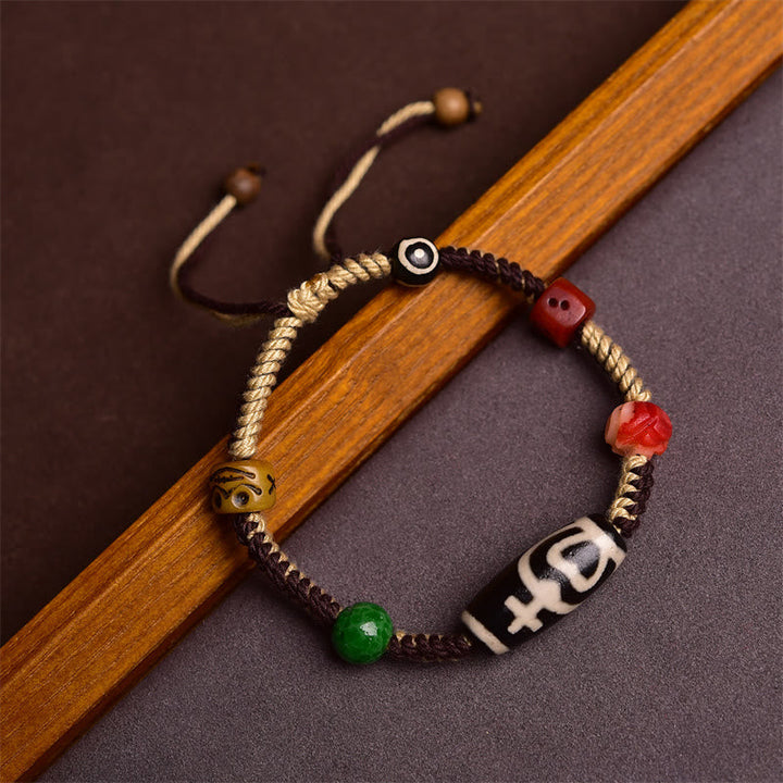 BWOOOH Handmade Tibetan Dzi Bead Wealth Braided Rope Bracelet