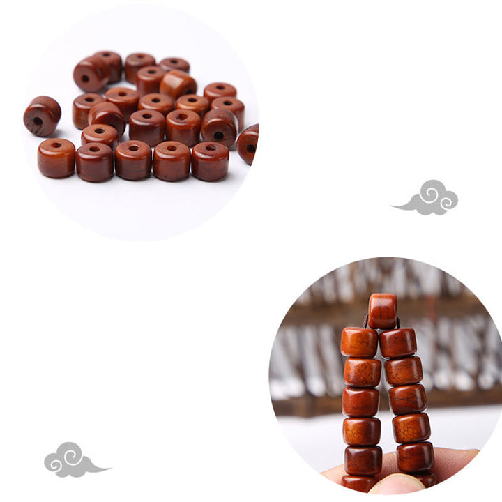 BWOOOH Tibetan Bone Beads Three-Eyed Dzi Bead Sheep Horn Red Agate Strength Bracelet