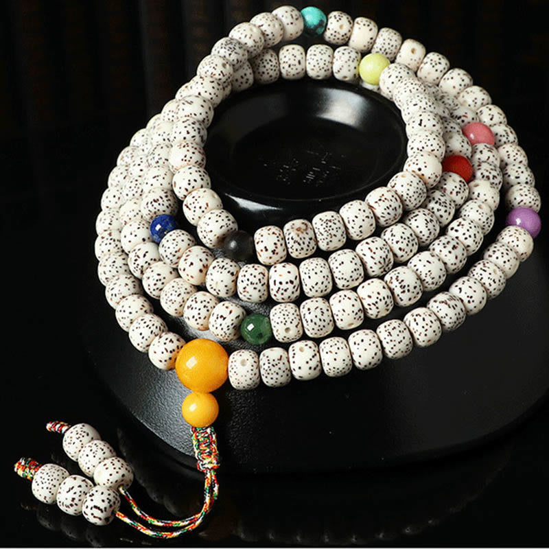BWOOOH Tibetan Bodhi Seed Amber Agate Wealth Bracelet