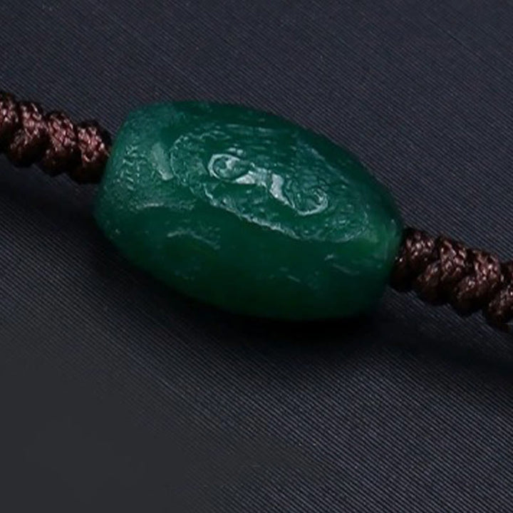 BWOOOH Tibetan Nine-eye Dzi Bead Protection Braided Rope Necklace Pendant