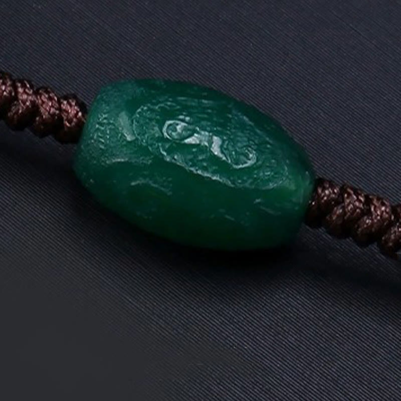 BWOOOH Tibetan Nine-eye Dzi Bead Protection Braided Rope Necklace Pendant