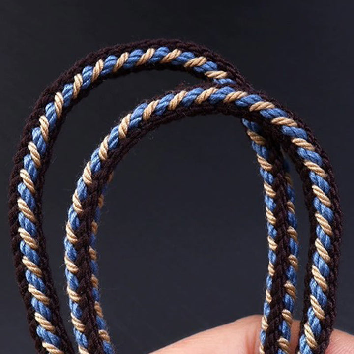 BWOOOH Tibetan Nine-eye Dzi Bead Protection Braided Rope Necklace Pendant
