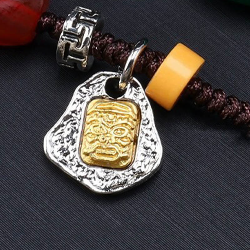 BWOOOH Tibetan Nine-eye Dzi Bead Protection Braided Rope Necklace Pendant