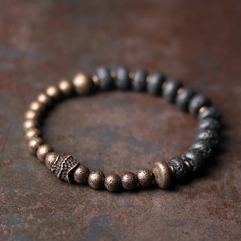 BWOOOH Lava Rock Beads Adsorb Negative Energy Copper Bracelet