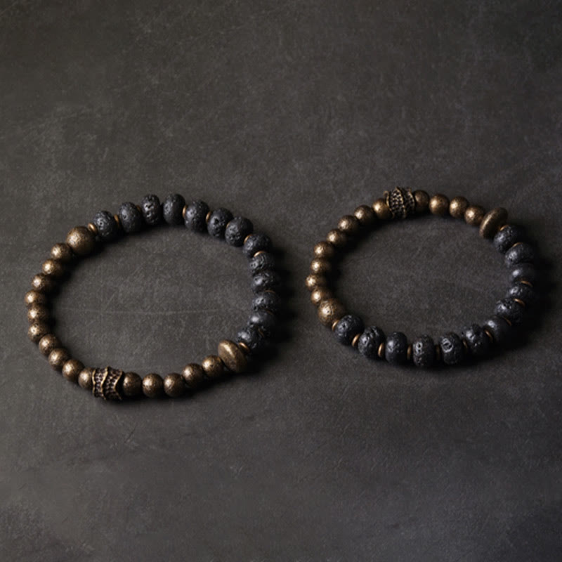 BWOOOH Lava Rock Beads Adsorb Negative Energy Copper Bracelet