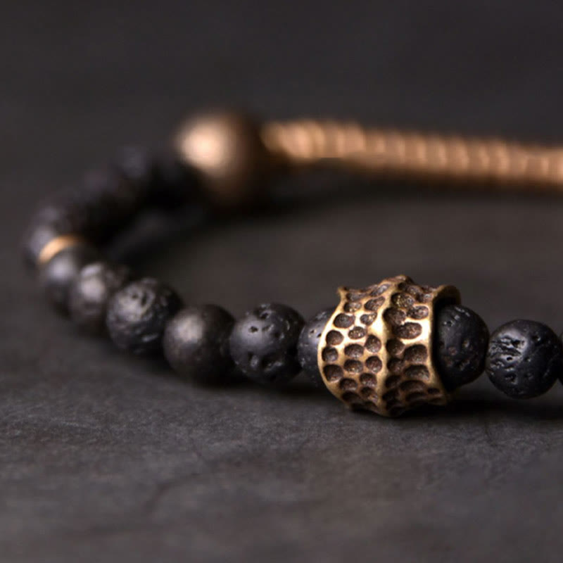 BWOOOH Support Healing Lava Rock Beads Copper Bracelet