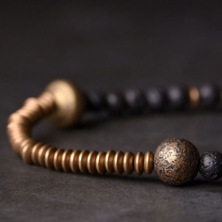 BWOOOH Support Healing Lava Rock Beads Copper Bracelet