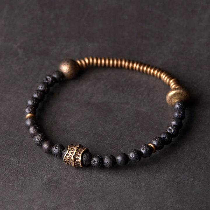 BWOOOH Support Healing Lava Rock Beads Copper Bracelet