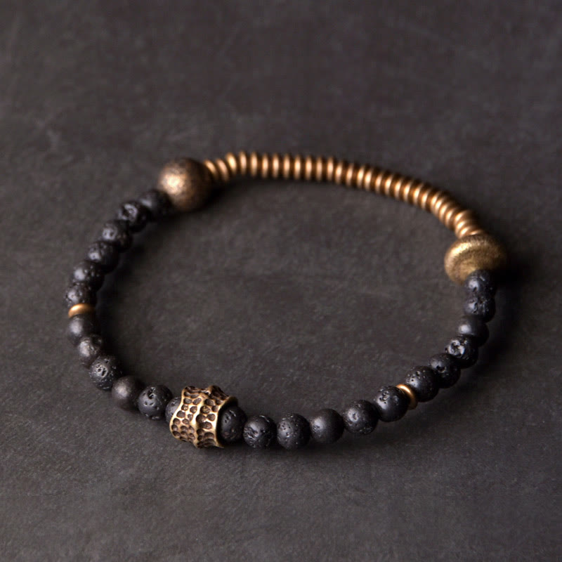 BWOOOH Support Healing Lava Rock Beads Copper Bracelet
