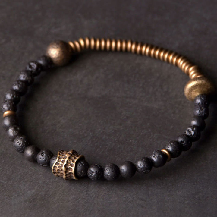 BWOOOH Support Healing Lava Rock Beads Copper Bracelet