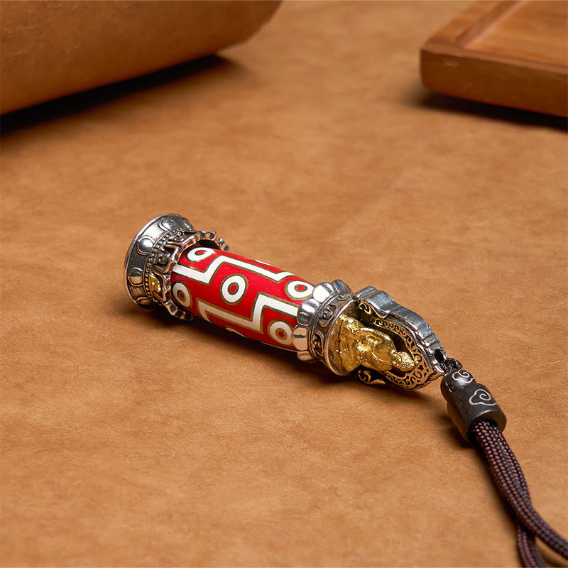 BWOOOH Tibetan Medicine Buddha Nine-Eye Dzi Bead Protection Necklace Pendant