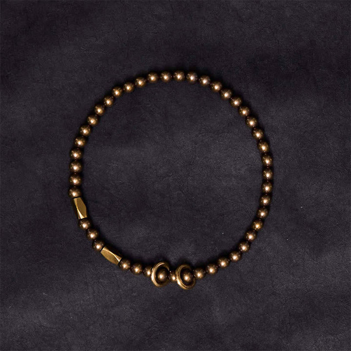 BWOOOH Wealth Self Care Copper Brass Beads Design Couple Bracelet