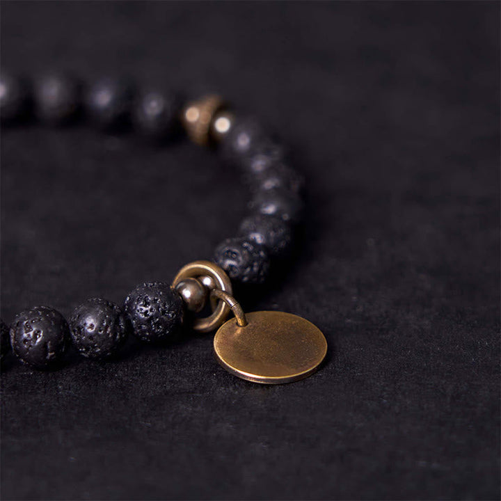 BWOOOH Natural Lava Rock Beads Calm Support Healing Bracelet
