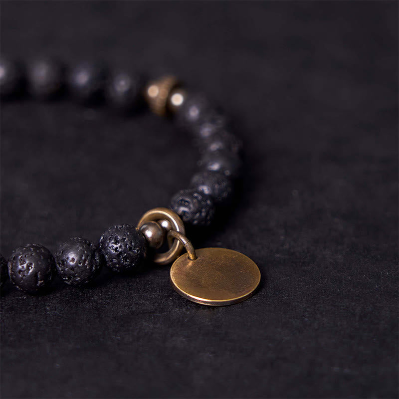 BWOOOH Natural Lava Rock Beads Calm Support Healing Bracelet