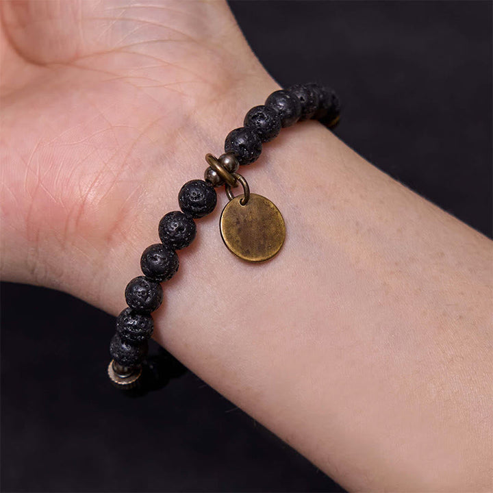 BWOOOH Natural Lava Rock Beads Calm Support Healing Bracelet