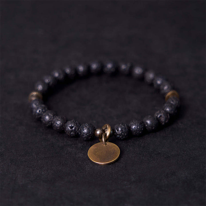 BWOOOH Natural Lava Rock Beads Calm Support Healing Bracelet