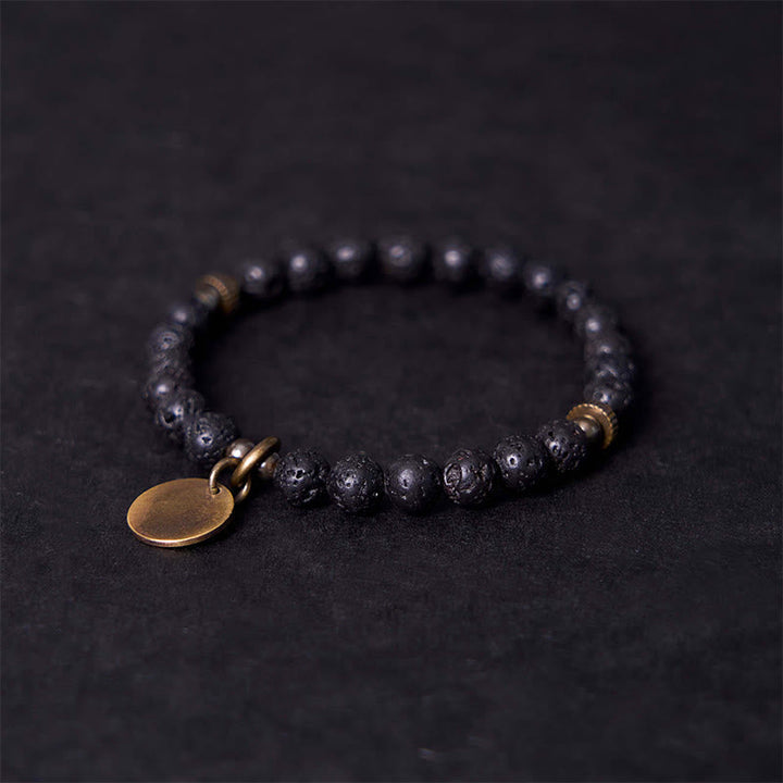 BWOOOH Natural Lava Rock Beads Calm Support Healing Bracelet