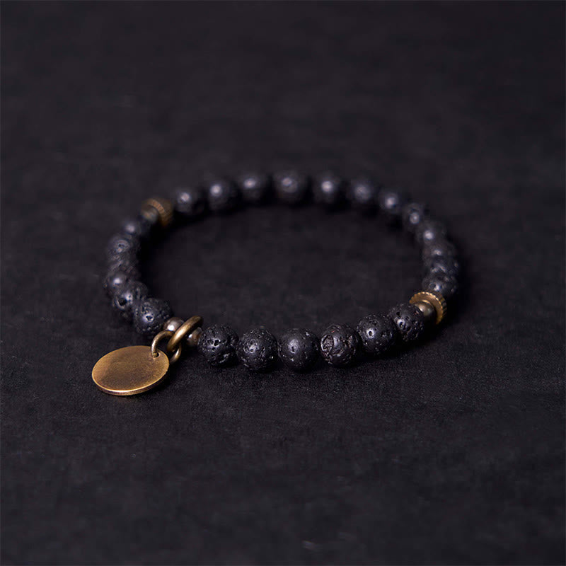 BWOOOH Natural Lava Rock Beads Calm Support Healing Bracelet