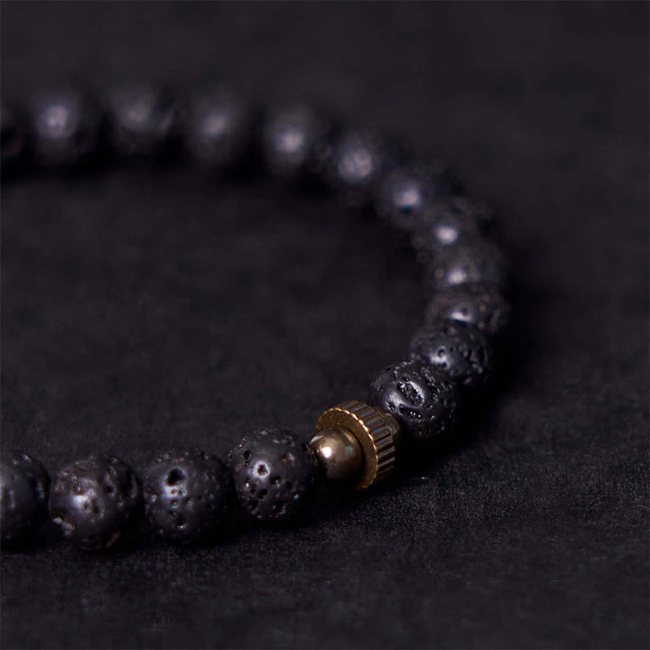 BWOOOH Natural Lava Rock Beads Calm Support Healing Bracelet