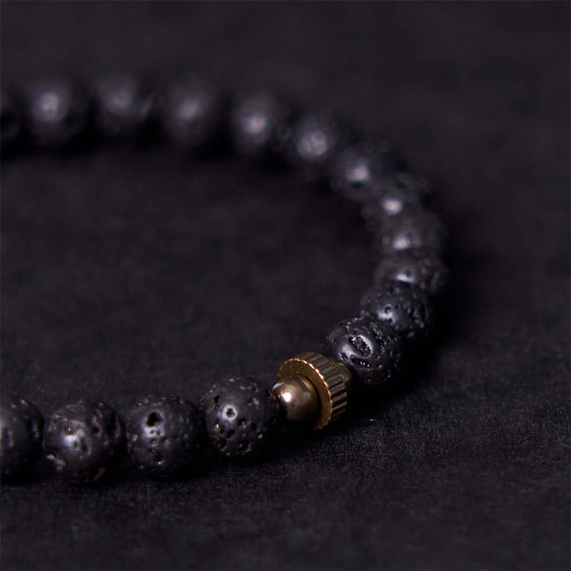 BWOOOH Natural Lava Rock Beads Calm Support Healing Bracelet