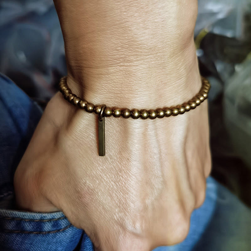 BWOOOH Pure Copper Brass Beads Self Care Healing Bracelet