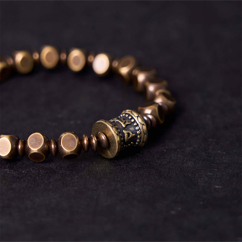 BWOOOH Tibetan Om Mani Padme Hum Carved Copper Brass Amulet Focus Bracelet  -  Copper Tibetan bracelet for spiritual healing...