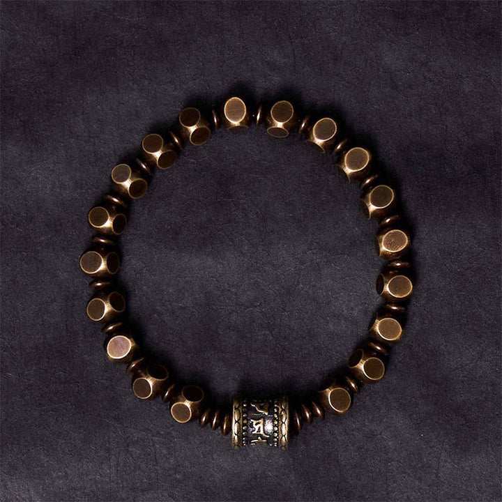BWOOOH Tibetan Om Mani Padme Hum Carved Copper Brass Amulet Focus Bracelet  -  Copper Tibetan bracelet for spiritual healing...