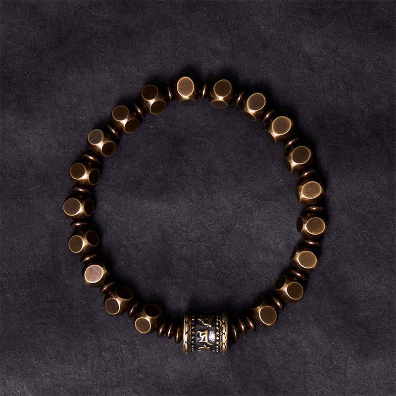 BWOOOH Tibetan Om Mani Padme Hum Carved Copper Brass Amulet Focus Bracelet  -  Copper Tibetan bracelet for spiritual healing...