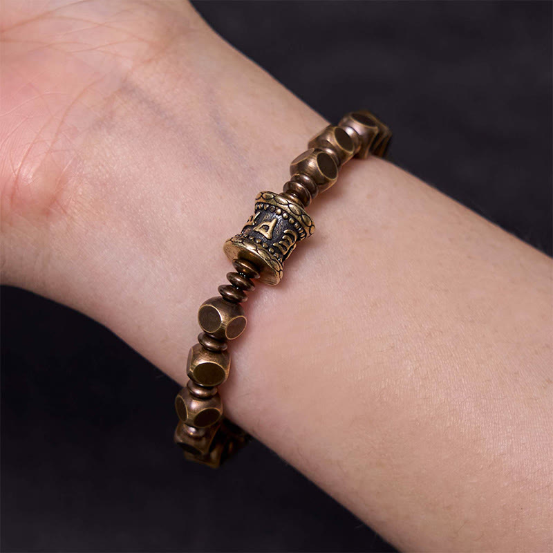 BWOOOH Tibetan Om Mani Padme Hum Carved Copper Brass Amulet Focus Bracelet  -  Copper Tibetan bracelet for spiritual healing...