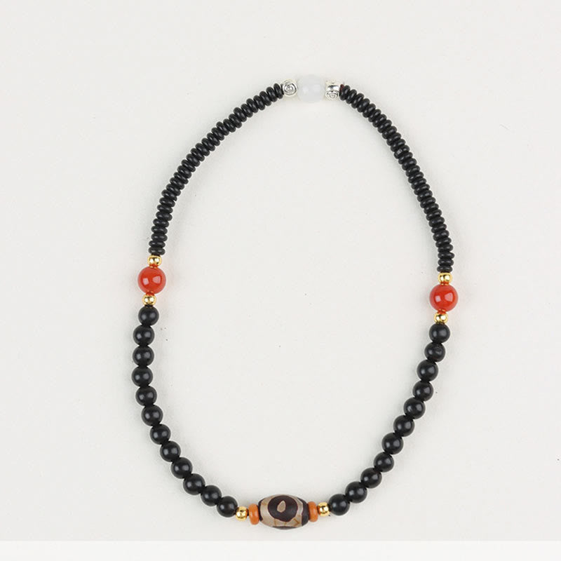 BWOOOH Ebony Sandalwood Green Sandalwood Dzi Bead Balance Calm Double Wrap Bracelet