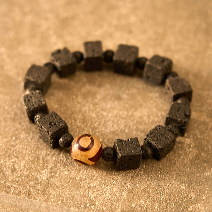 BWOOOH Lava Rock Dzi Bead Healing Bracelet