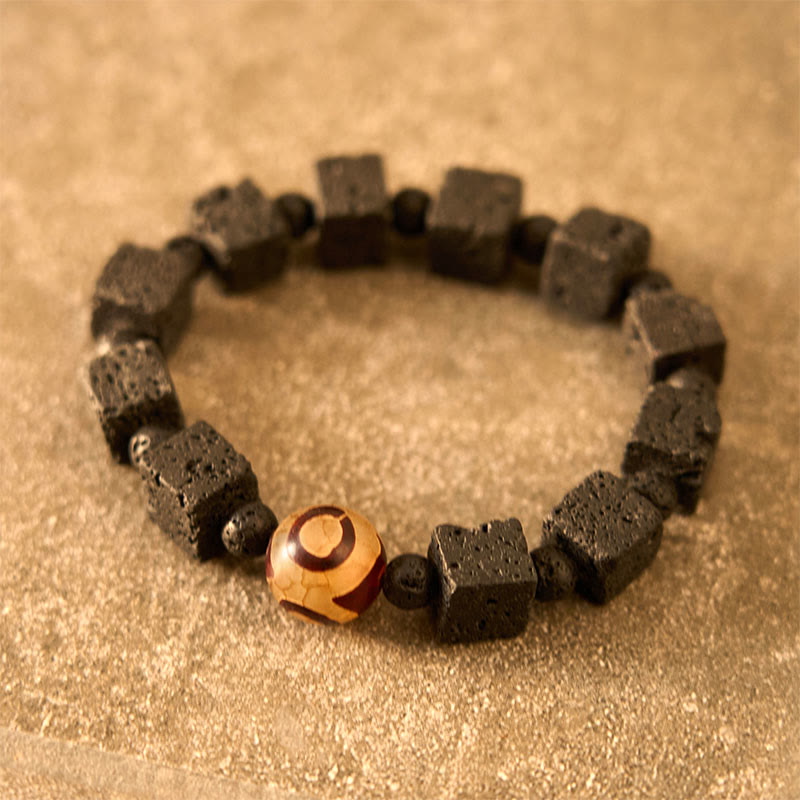 BWOOOH Lava Rock Dzi Bead Healing Bracelet