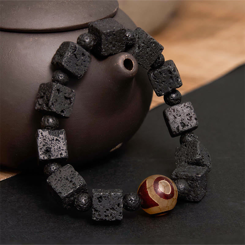 BWOOOH Lava Rock Dzi Bead Healing Bracelet