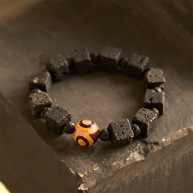 BWOOOH Lava Rock Dzi Bead Healing Bracelet