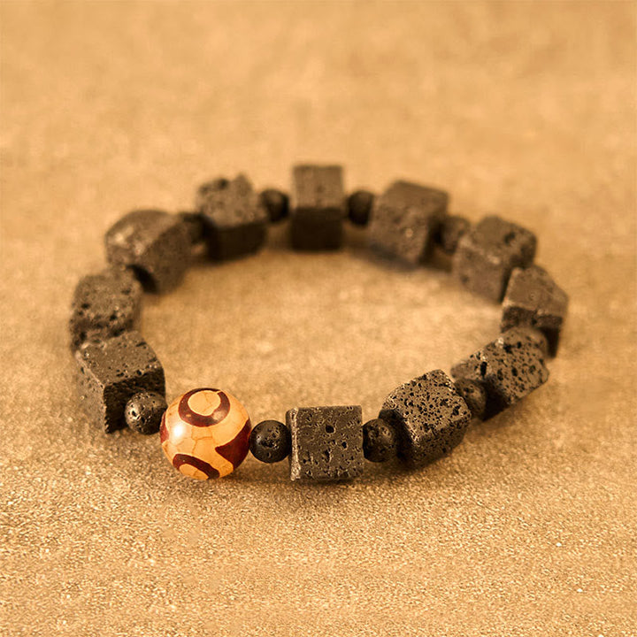 BWOOOH Lava Rock Dzi Bead Healing Bracelet