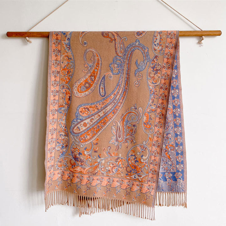 BWOOOH Tibetan Cashew Flower Tassel Shawl Fall Winter Coz