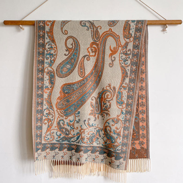 BWOOOH Tibetan Cashew Flower Tassel Shawl Fall Winter Coz