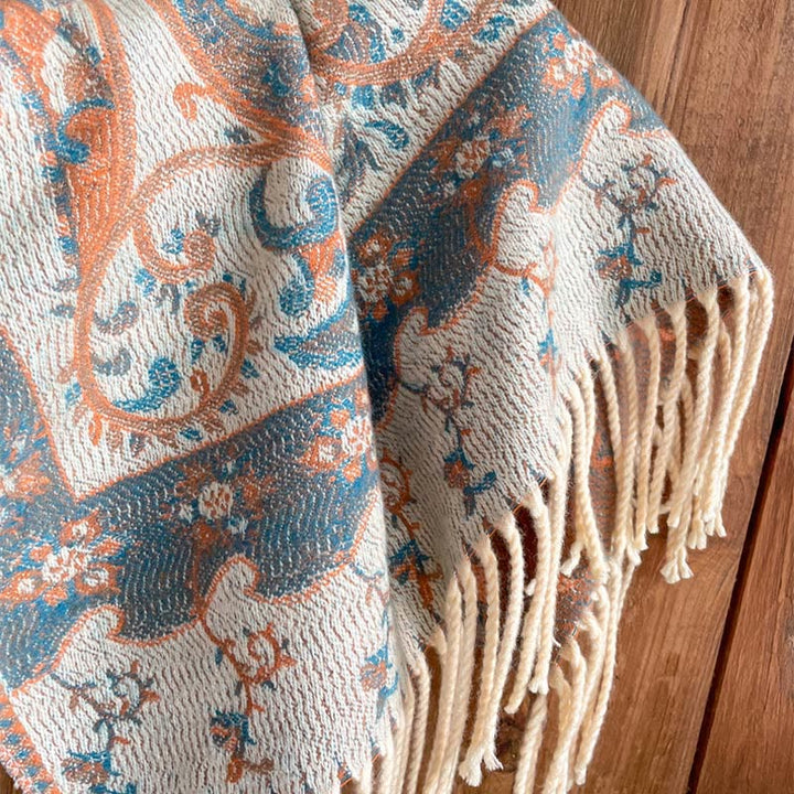 BWOOOH Tibetan Cashew Flower Tassel Shawl Fall Winter Coz