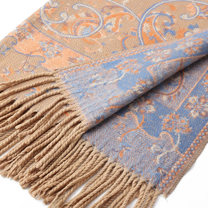 BWOOOH Tibetan Cashew Flower Tassel Shawl Fall Winter Coz