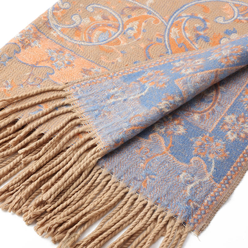 BWOOOH Tibetan Cashew Flower Tassel Shawl Fall Winter Coz