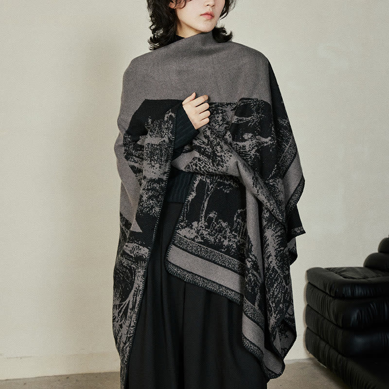 BWOOOH Black Gray Sika Deer Animal Forest Double-sided Sh