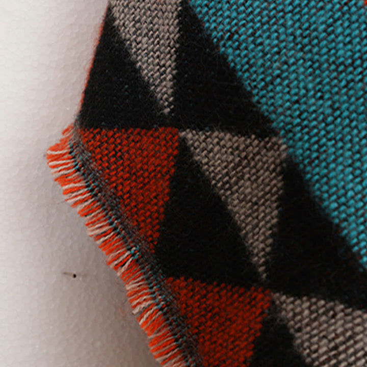 BWOOOH Tibetan Orange Geometric Rhombus Pattern Tassels S